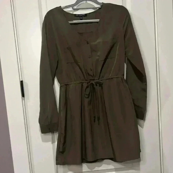 ONE CLOTHING OLIVE GREEN LONG SLEEVE MINI DRESS - Picture 2 of 8